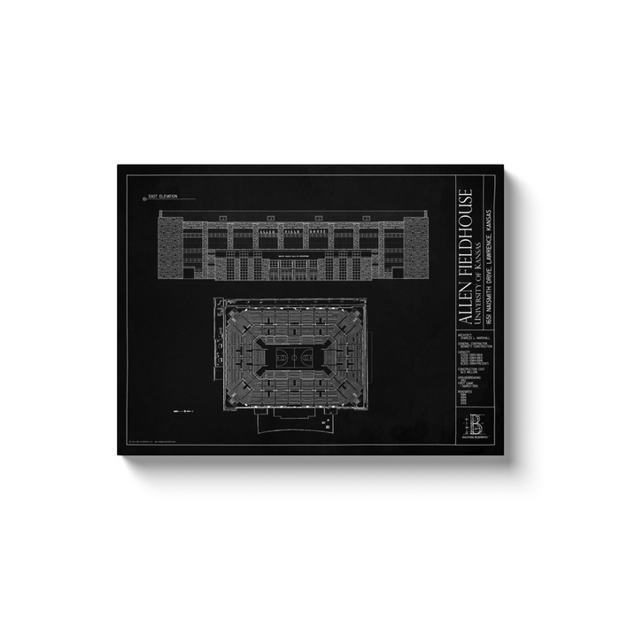 Allen Fieldhouse 18x24" Canvas Wrap - Black