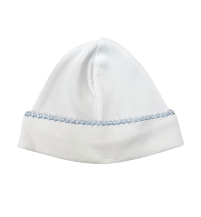 BCC Cap with Blue Crochet Trim