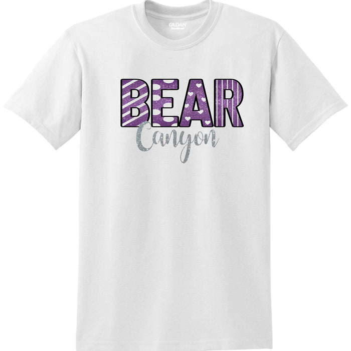 Bear Canyon Basic Tee FANCY Design- Matte or Glitter