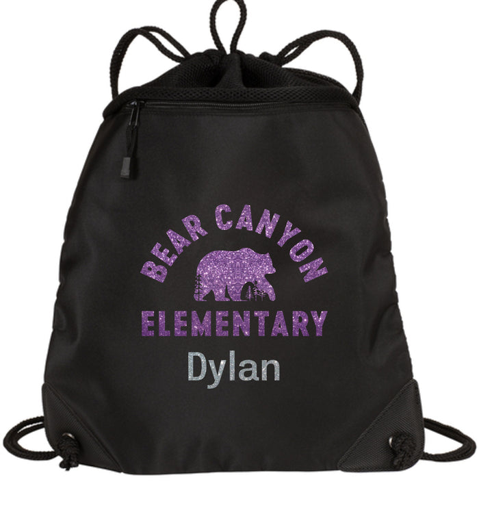 Bear Canyon Mesh Trim Drawstring Bag