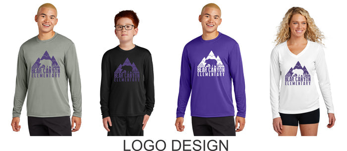 Bear Canyon Wicking Long Sleeve Tee- Youth, Ladies, Adult Sizes