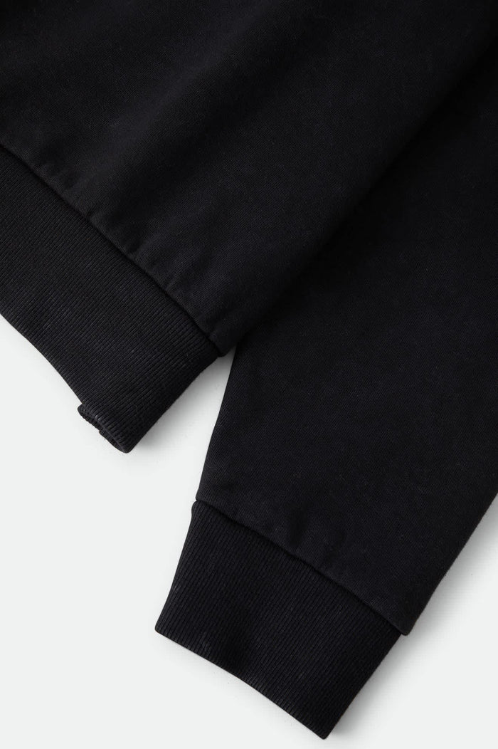 Men's Brixton Baseline Crew Fleece in the color Black - Additional Laydown image
