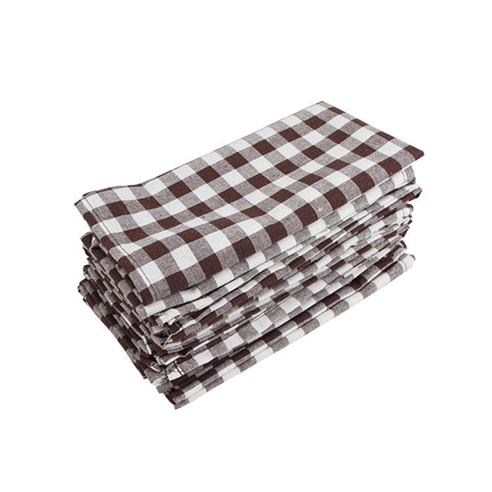 Brown Plaid Napkin Set