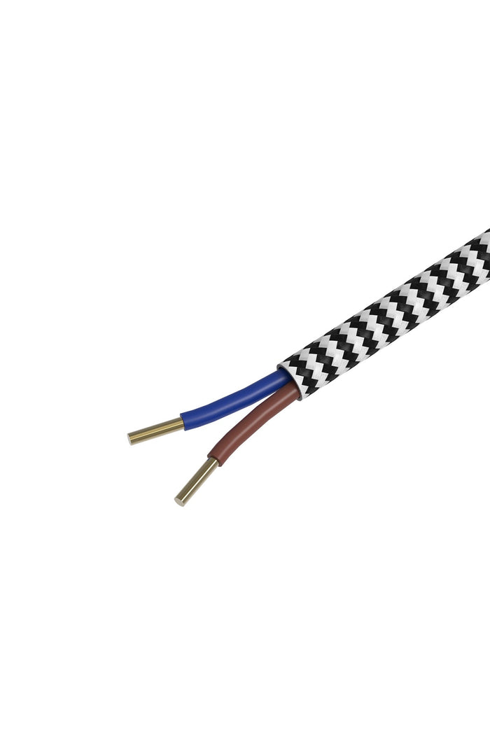 Calex Creations Fabric cable - Black/White - 3meter