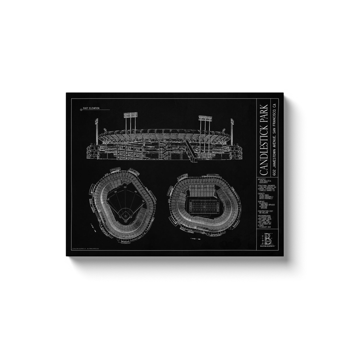 Candlestick Park 18x24" Canvas Wrap - Black