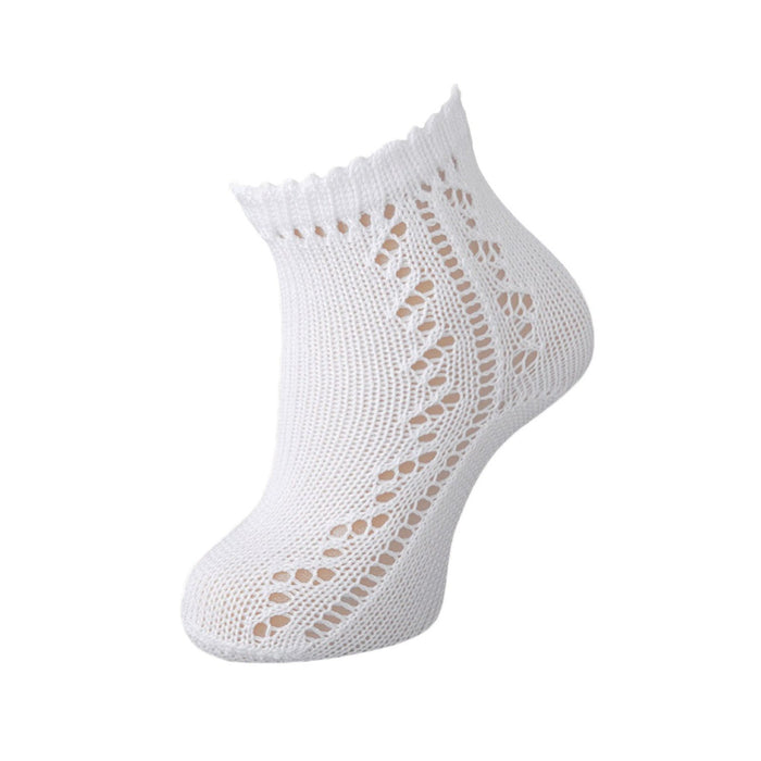 Carlomagno White Low Crochet Sock