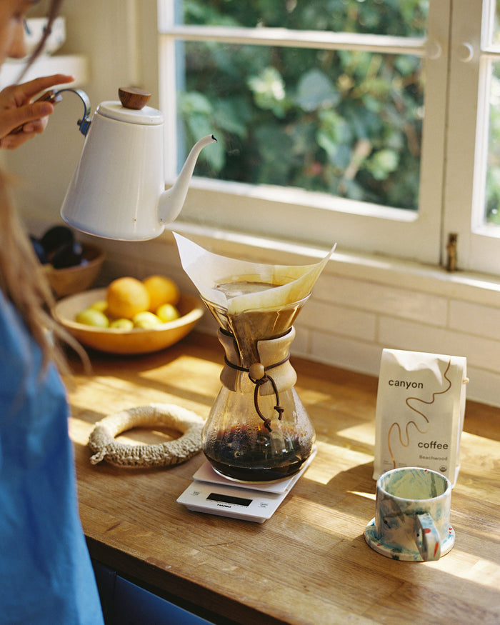 A Chemex filled with Canyon Coffee