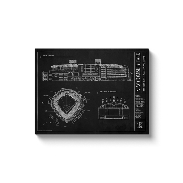 Chicago White Sox - New Comiskey Park - Team Colors - 18x24" Canvas