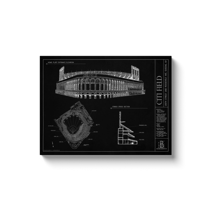 Citi Field 18x24" Canvas Wrap - Black