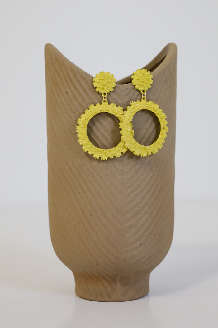 Camille Yellow Circle Drop Earrings