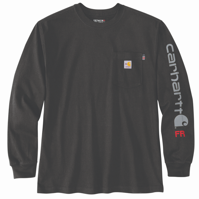 Flame Resistant Force Loose Fit Lightweight Long-Sleeve Logo Graphic T-Shirt - BLK-Black | Carhartt 104130