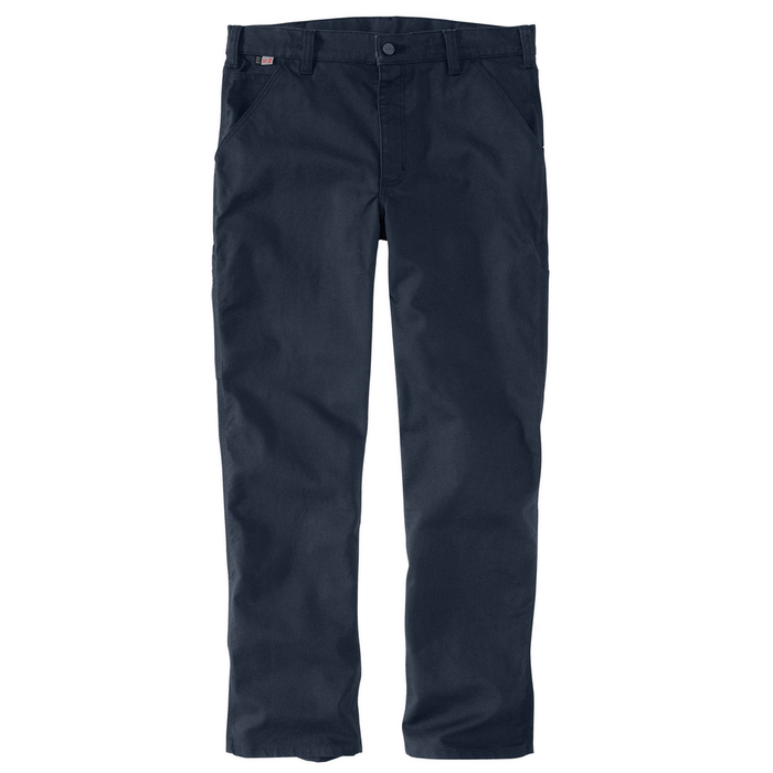 Flame Resistant Rugged Flex Relaxed Fit Duck Utility Work Pant - I26-Navy | Carhartt 105014