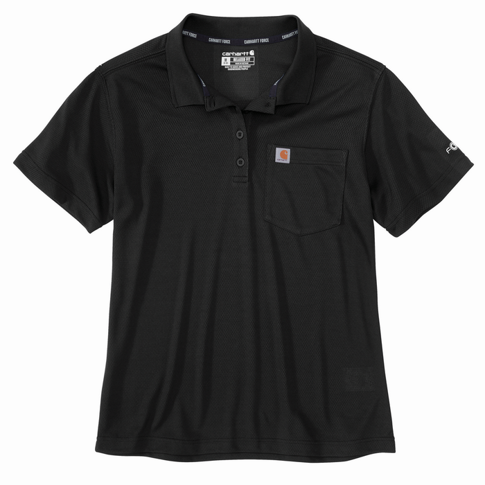 Force Relaxed Fit Lightweight Short-Sleeve Pocket Polo - N04-Black | Carhartt 106662