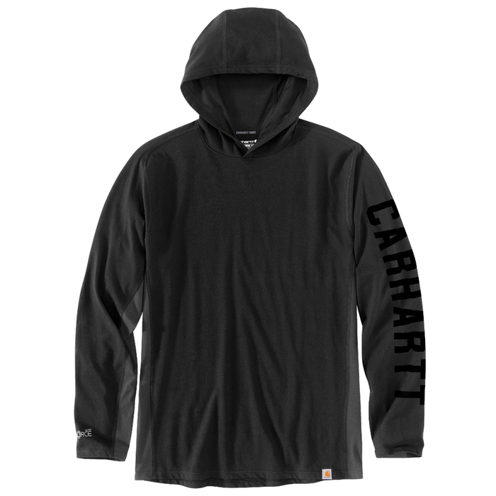 Force Relaxed Fit Midweight Long-Sleeve Logo Graphic Hooded T-Shirt - N04-Black | Carhartt 106654