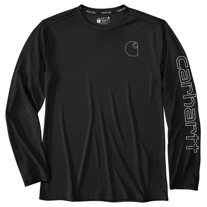 Force Sun Defender™ Lightweight Long-Sleeve Logo Graphic T-Shirt - N04-Black | Carhartt 106164