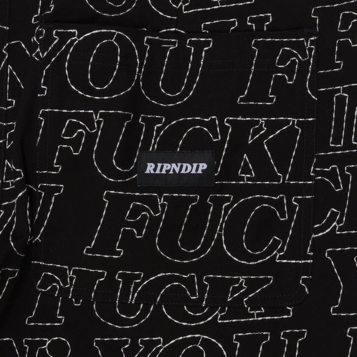 RIPNDIP Fuckin Fuck Quilted Wide Leg Pants (Black)