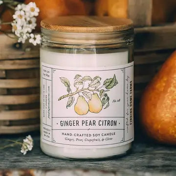 Ginger Pear Citron Scented Soy Wax Candle