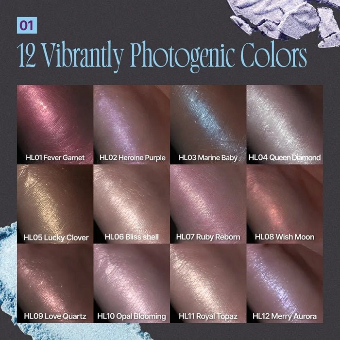 GLITZ STONE HIGHLIGHTER HL01 FEVER GARNET - Iluminator Cu Textura Satinata - skinseen.ro