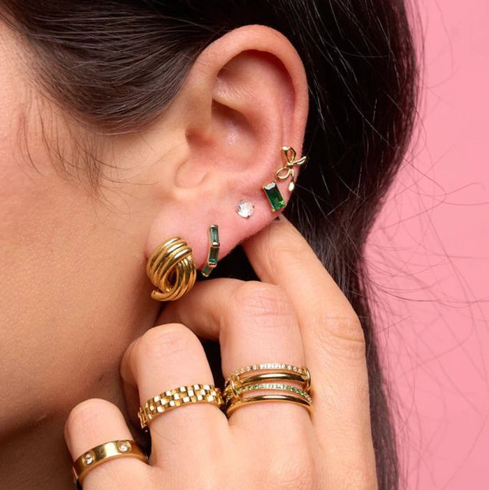 Gold Knot Stud Earrings