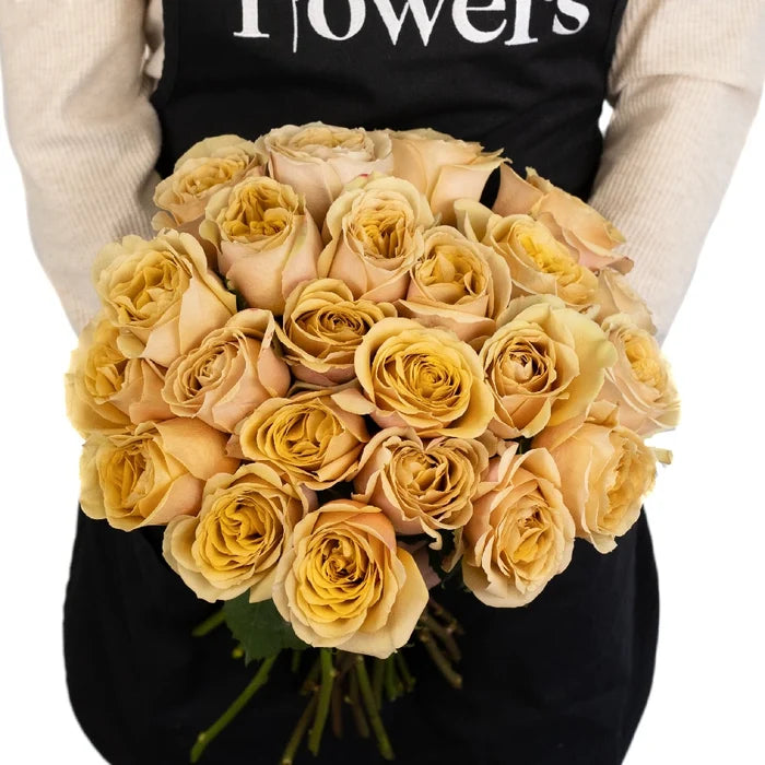 Golden Mustard Garden Rose Apron - Image