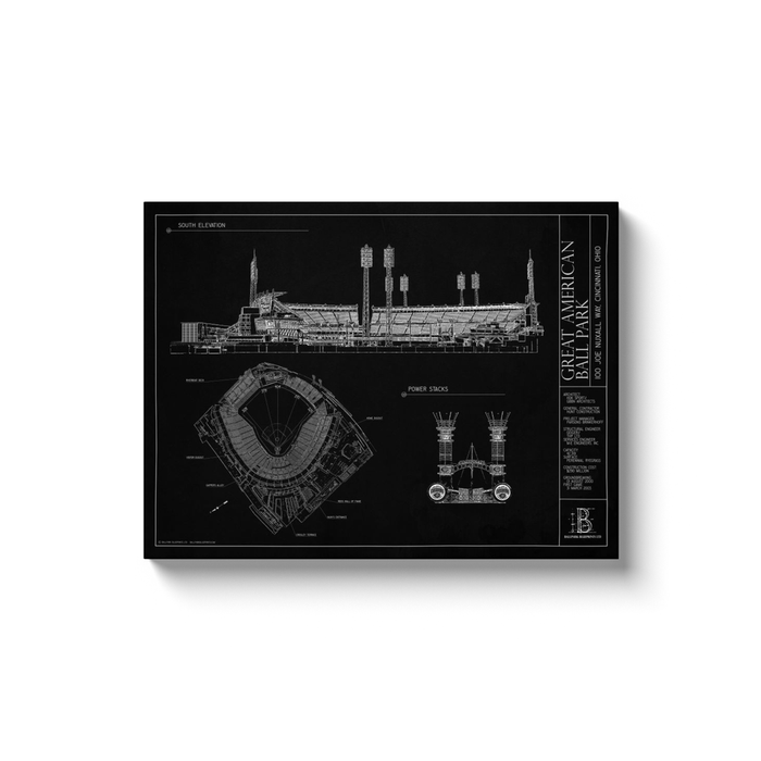 Great American Ball Park 18x24" Canvas Wrap - Black