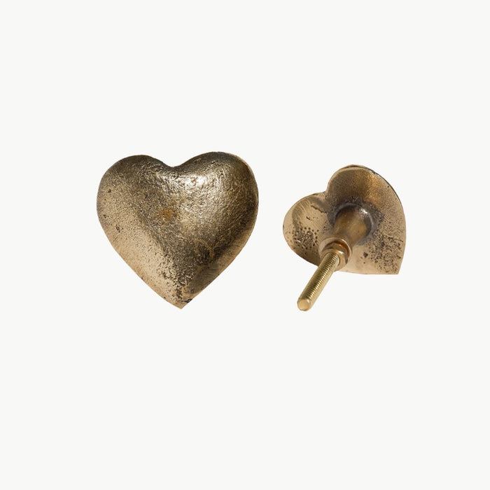 Heart Knob - Recycled Brass