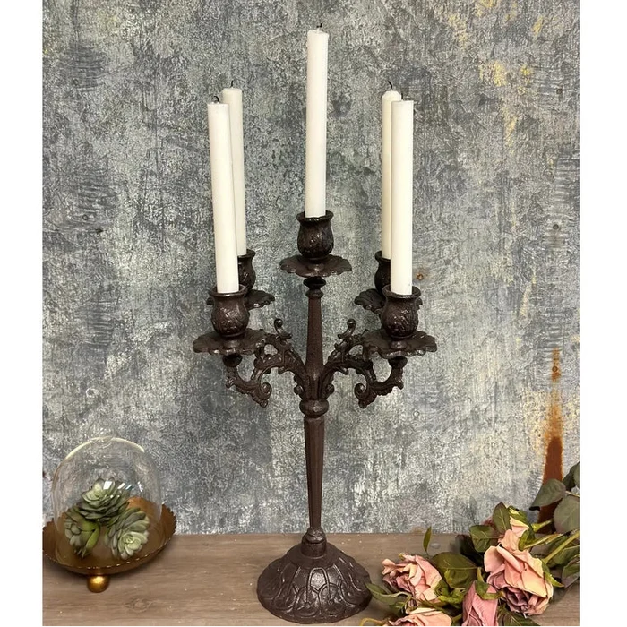 Heavy Cast Iron Candelabra