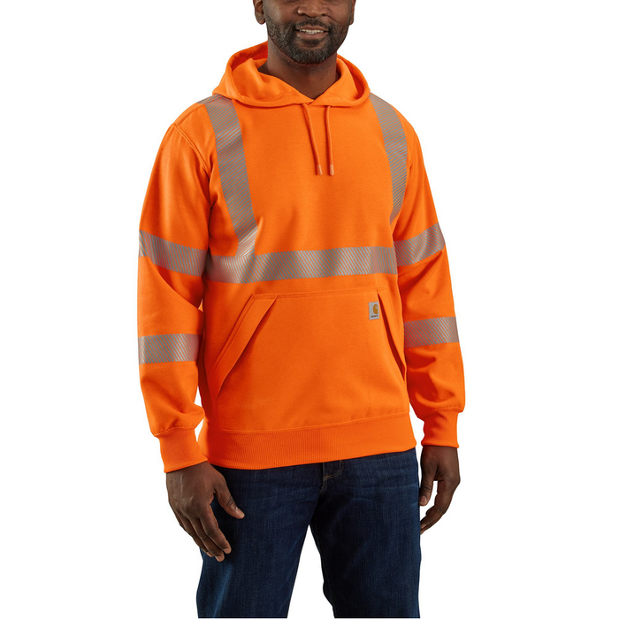High-Visibility Rain Defender Loose Fit Midweight Class 3 Sweatshirt - BOG-Brite Orange | Carhartt 104987