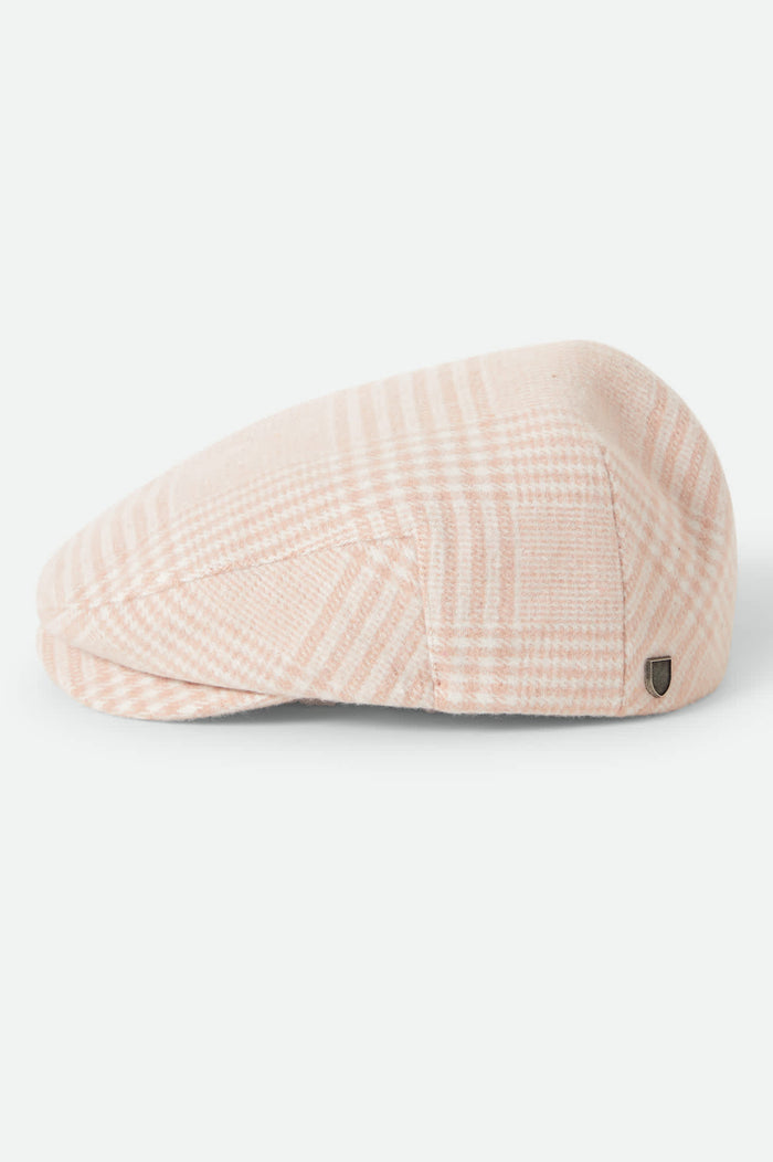 Women's Hooligan Lightweight Flat Cap in the color Soft Pink Houndstooth - Additional Laydown image
