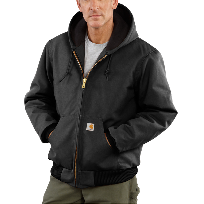 J140 Loose Fit Firm Duck Insulated Flannel-Lined Active Jac - BLK-Black | Carhartt 106673