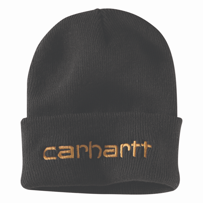 Knit Insulated Logo Graphic Cuffed Beanie - 001-Black | Carhartt 104068