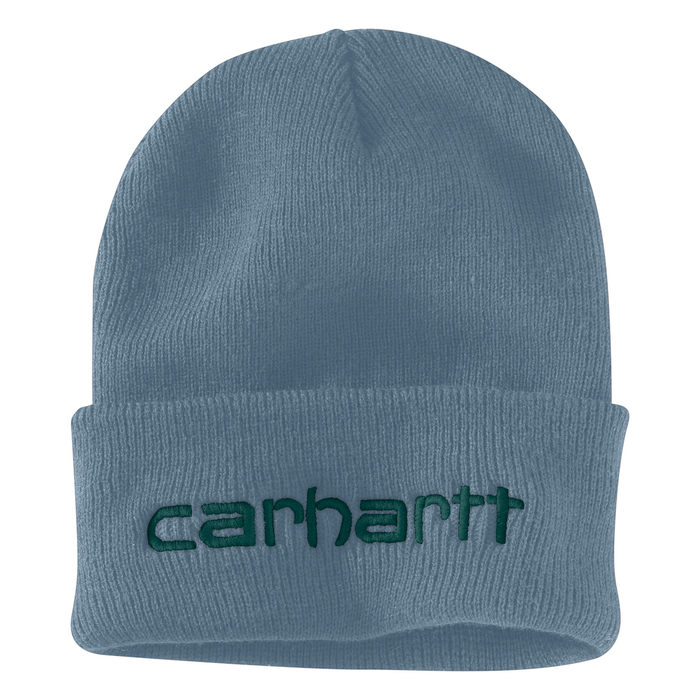 Knit Insulated Logo Graphic Cuffed Beanie - HG7-Thundercloud | Carhartt 104068