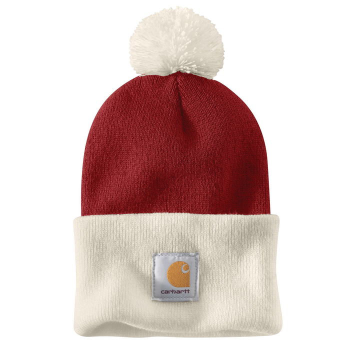 Knit Pom Cuffed Beanie - R99-Crabapple | Carhartt 103343