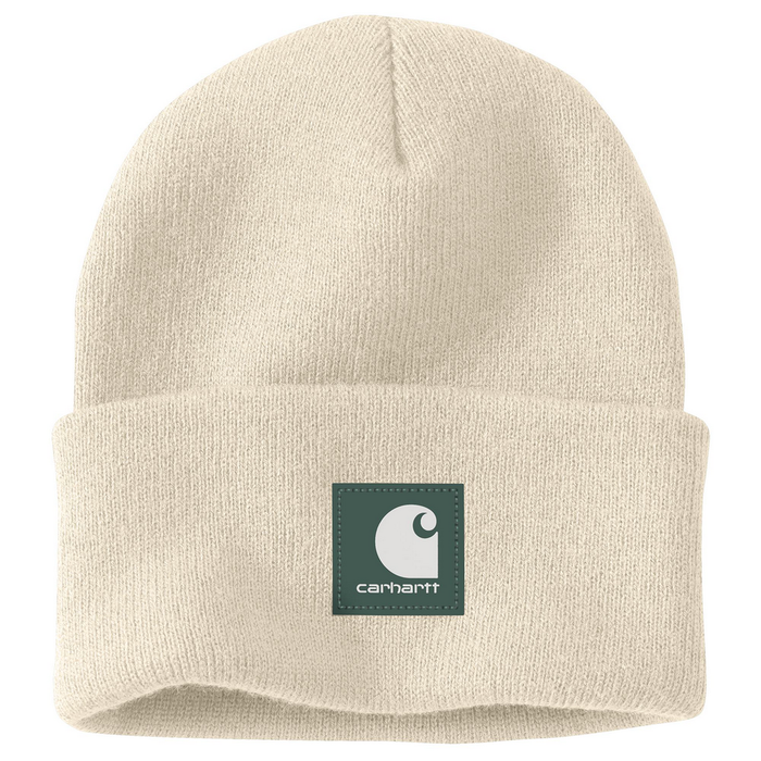 Knit Rubber Patch Beanie - A16-Oat Milk | Carhartt 106920
