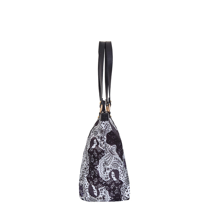Women's monochrome tote shoulder bag for work, travel, and daily use-side image