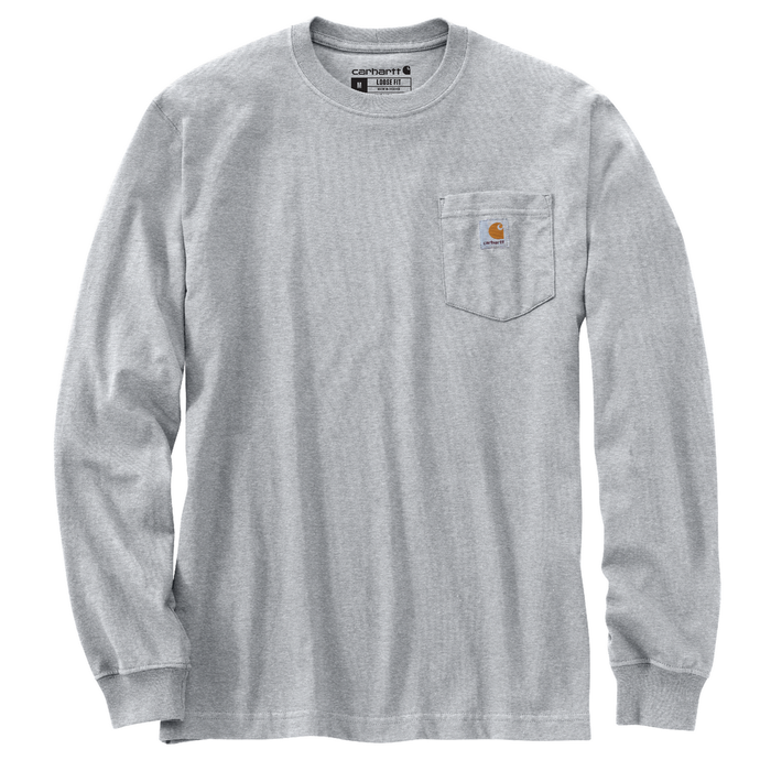 Loose Fit Heavyweight Long-Sleeve Pocket C Graphic T-Shirt - HGY-Heather Grey | Carhartt 106496