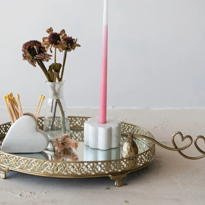 Marble Scalloped Taper Holder - Half Inch Holder