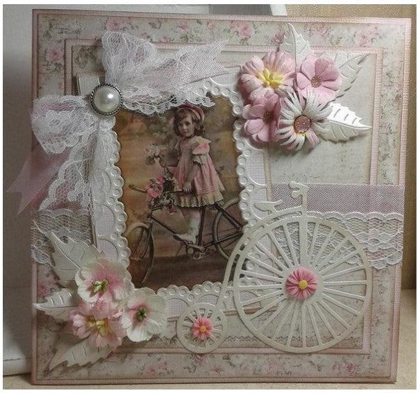 Marianne Design - Craftables Die - Passe Partout - Rectangle. Make pretty Window apertures and doily backgrounds for your cards. Craftables can be used in all leading brand die cutting systems. 4 piece set. Approx. sizes: 2 3/4" x 4" and 1 1/2" x 2 1/2" Available at Embellish Away located in Bowmanville Ontario Canada. card example by brand ambassador.