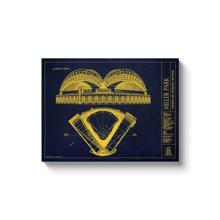 Milwaukee Brewers - Miller Park - Team Colors - 18x24" Canvas