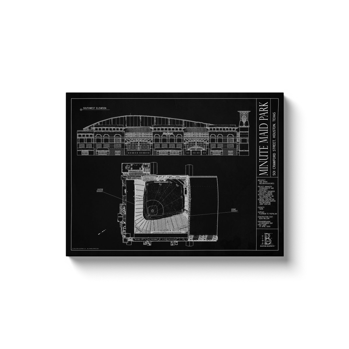 Minute Maid Park 18x24" Canvas Wrap - Black