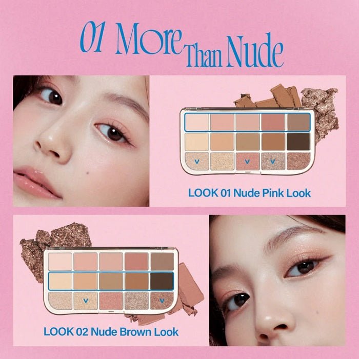 MORE MOOD EYESHADOW PALETTE 01 MORE THAN NUDE - Paleta Farduri De Pleoape 15 Culori - skinseen.ro