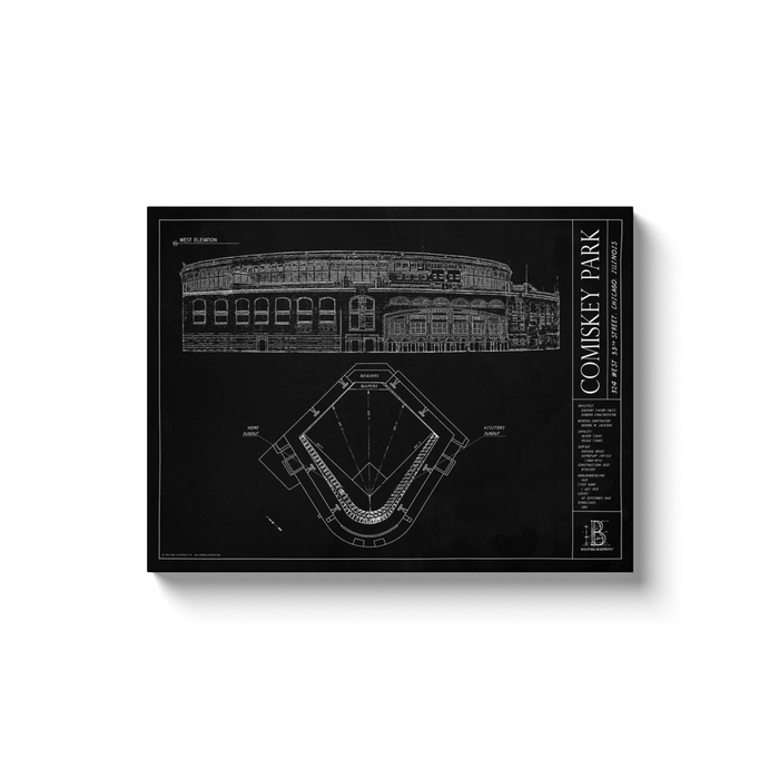 Old Comiskey Park 18x24" Canvas Wrap - Black