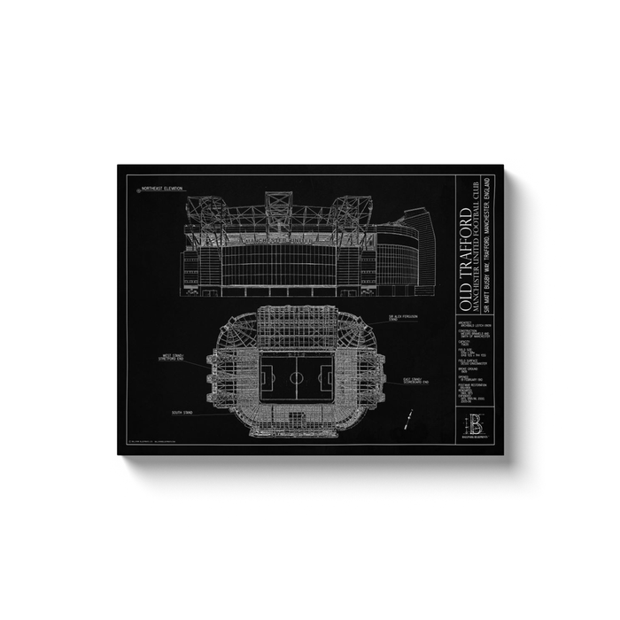 Old Trafford 18x24" Canvas Wrap - Black