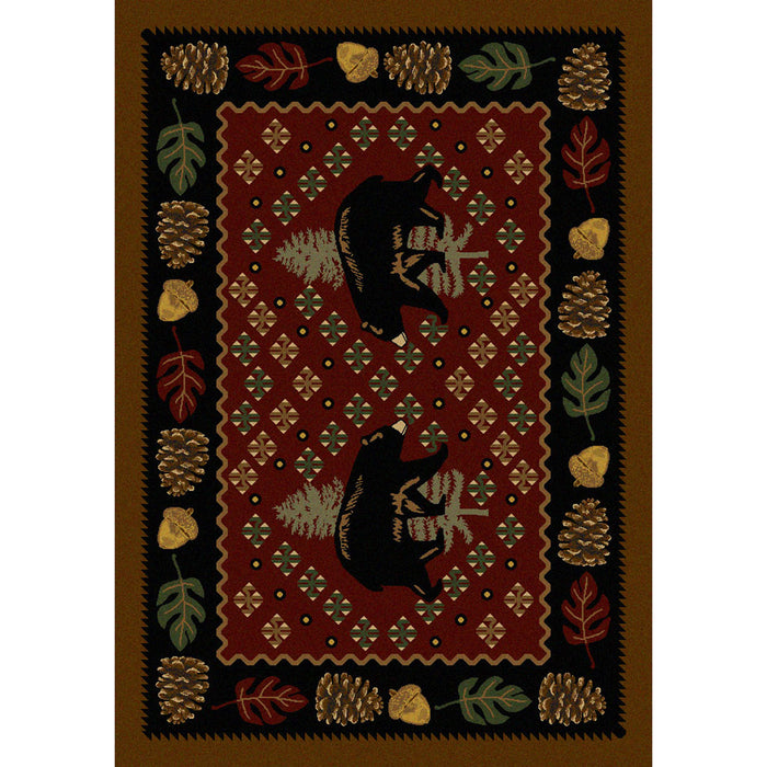 Image of an area rug, Patchwork Bear - Red