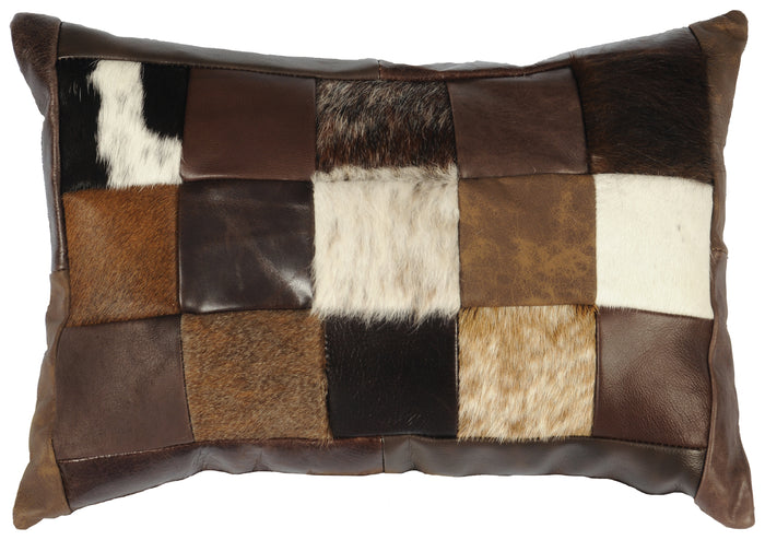 Patchwork Hair on Hide Pillow - 12x18