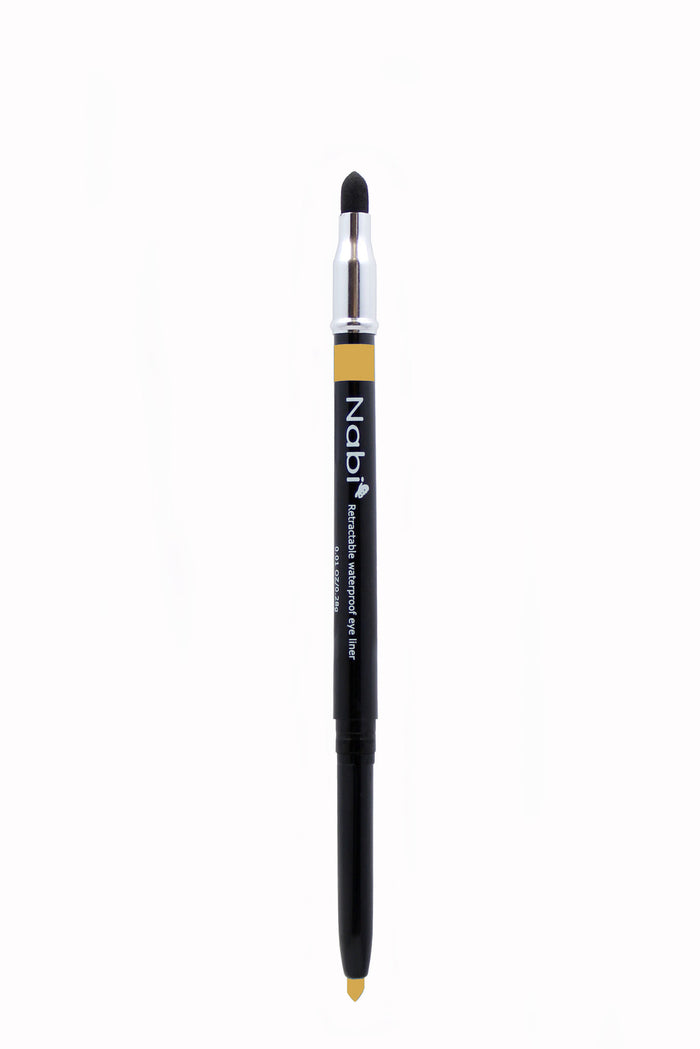 PE07 - Retractable Auto Eye Pencil with Sponge Gold