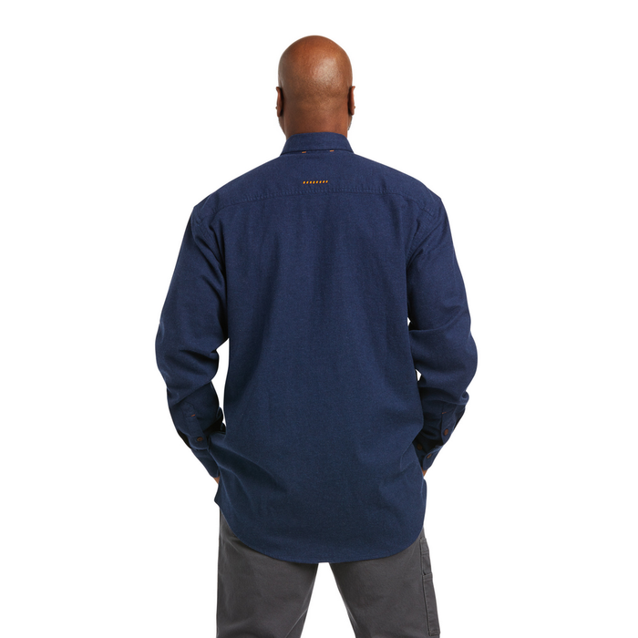 REBAR DURASTRETCH LONG-SLEEVE FLANNEL SHIRT - 400-Blue | Ariat 10037413