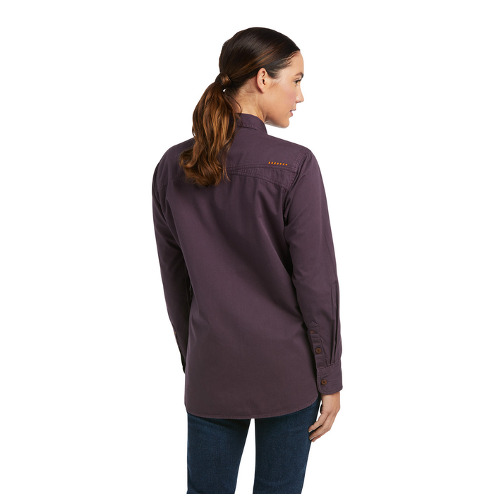 REBAR WASHED TWILL LONG-SLEEVE WORK SHIRT - 500-Purple | Ariat 10037591