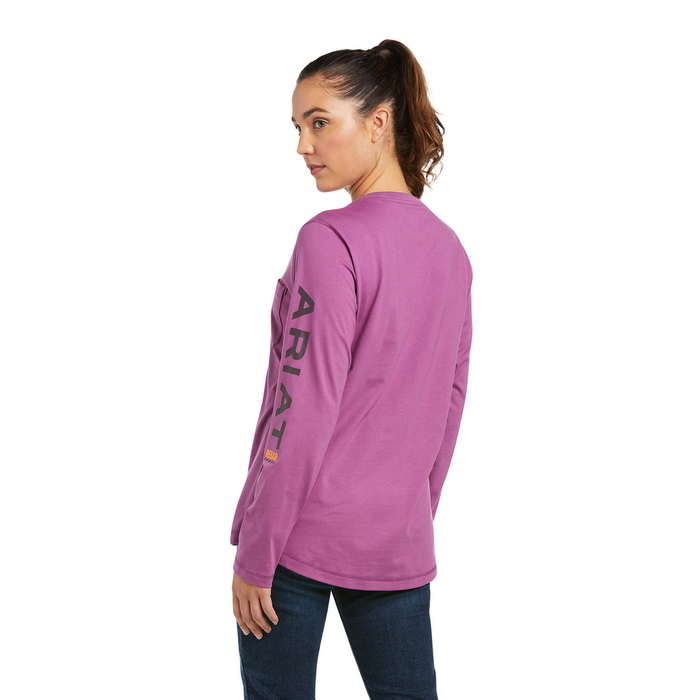 REBAR WORKWOMAN LOGO LONG-SLEEVE TEE - 400-Blue | Ariat 10037656