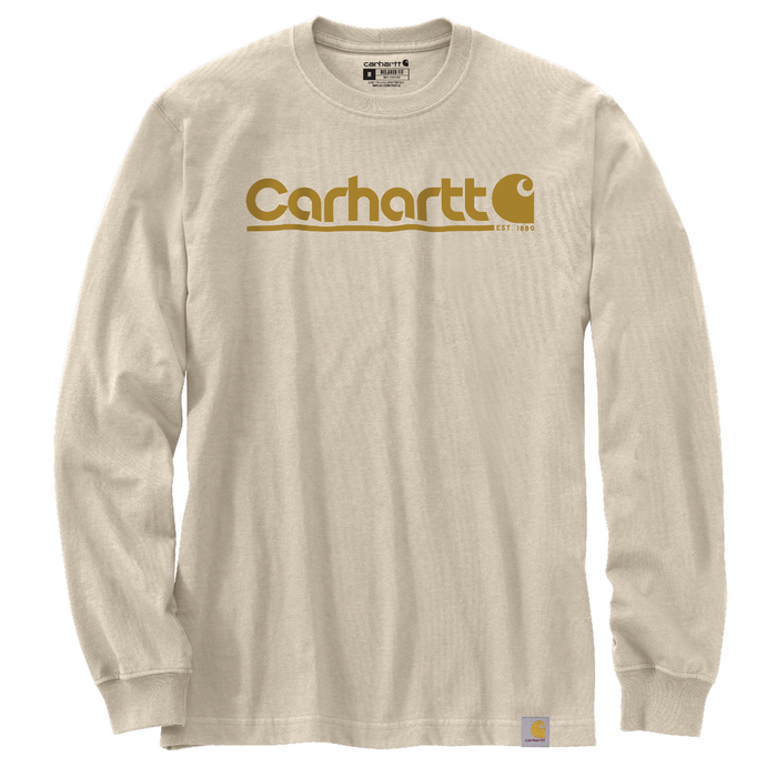 Relaxed Fit Heavyweight Long-Sleeve Logo Graphic T-Shirt - A16-Oat Milk | Carhartt 106362